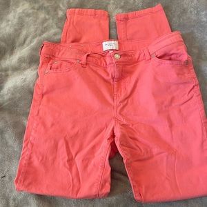 Coral color Celebrity Pink size 13 straight legs jean